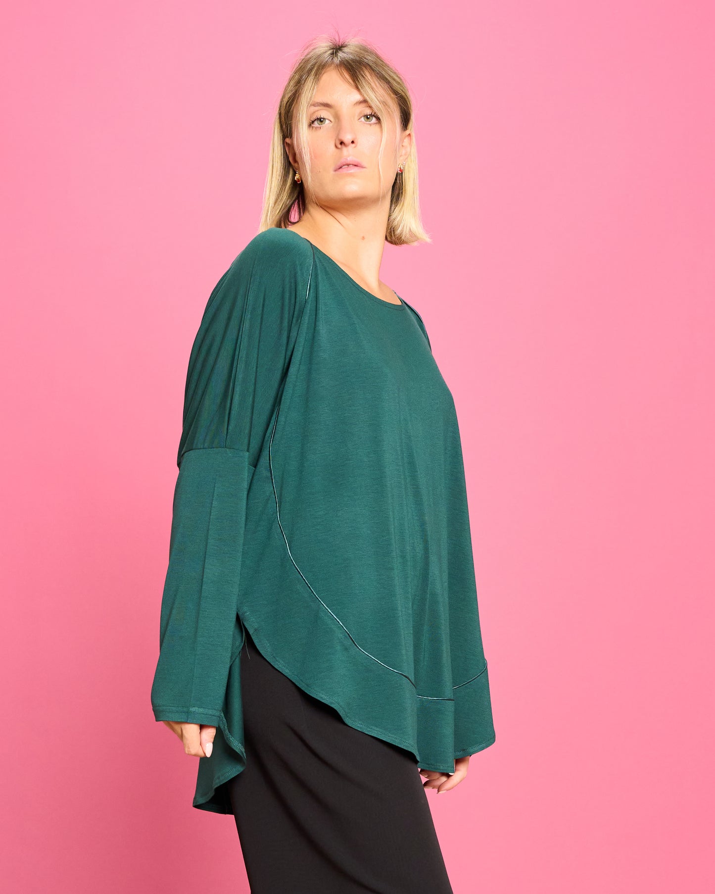 Maxi Maglia Rotonda Bordata