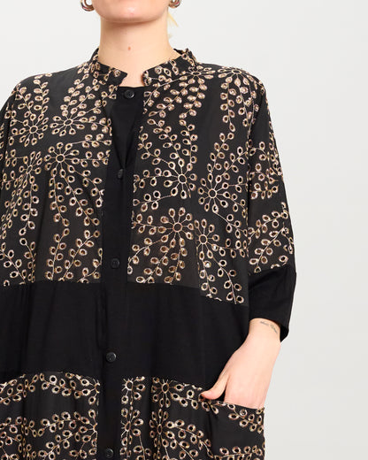 Abito Camicia in Cotone Ricamato