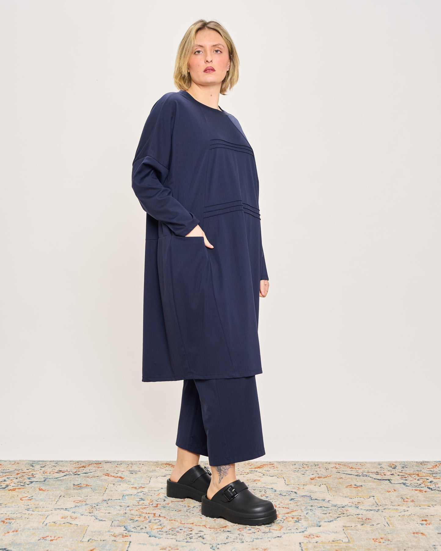 Short Dress with Pleated Detail