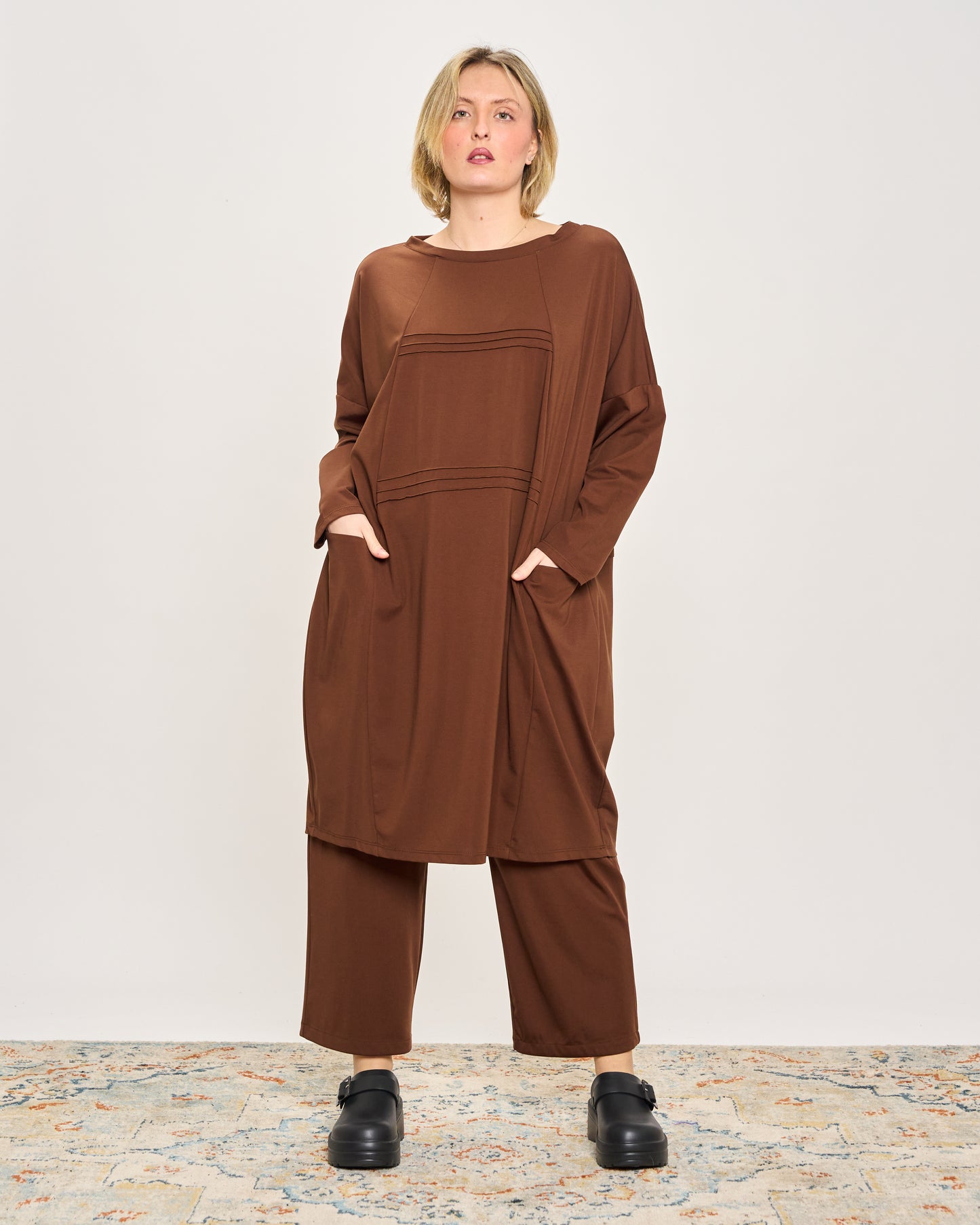 Short Dress with Pleated Detail