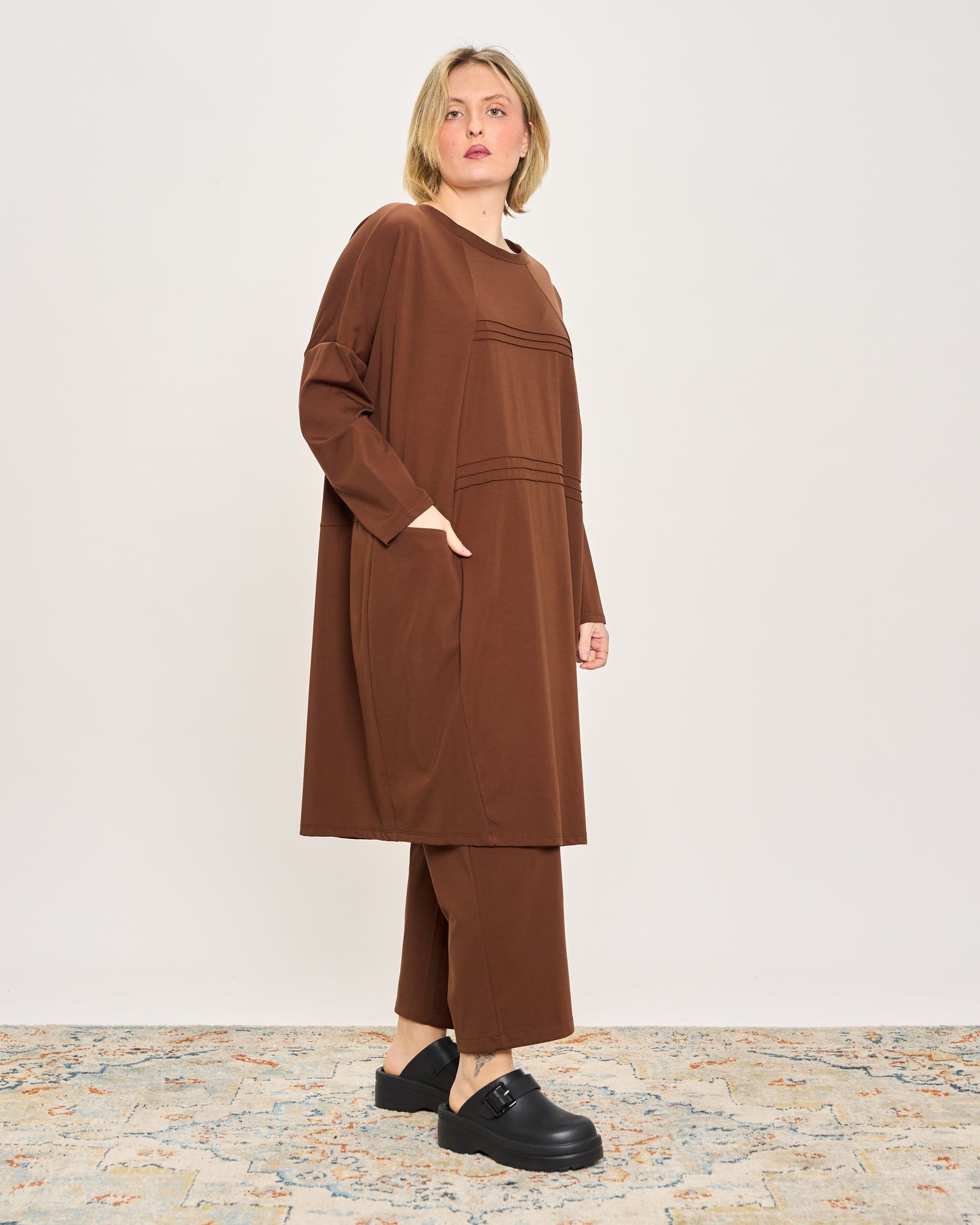 Short Dress with Pleated Detail