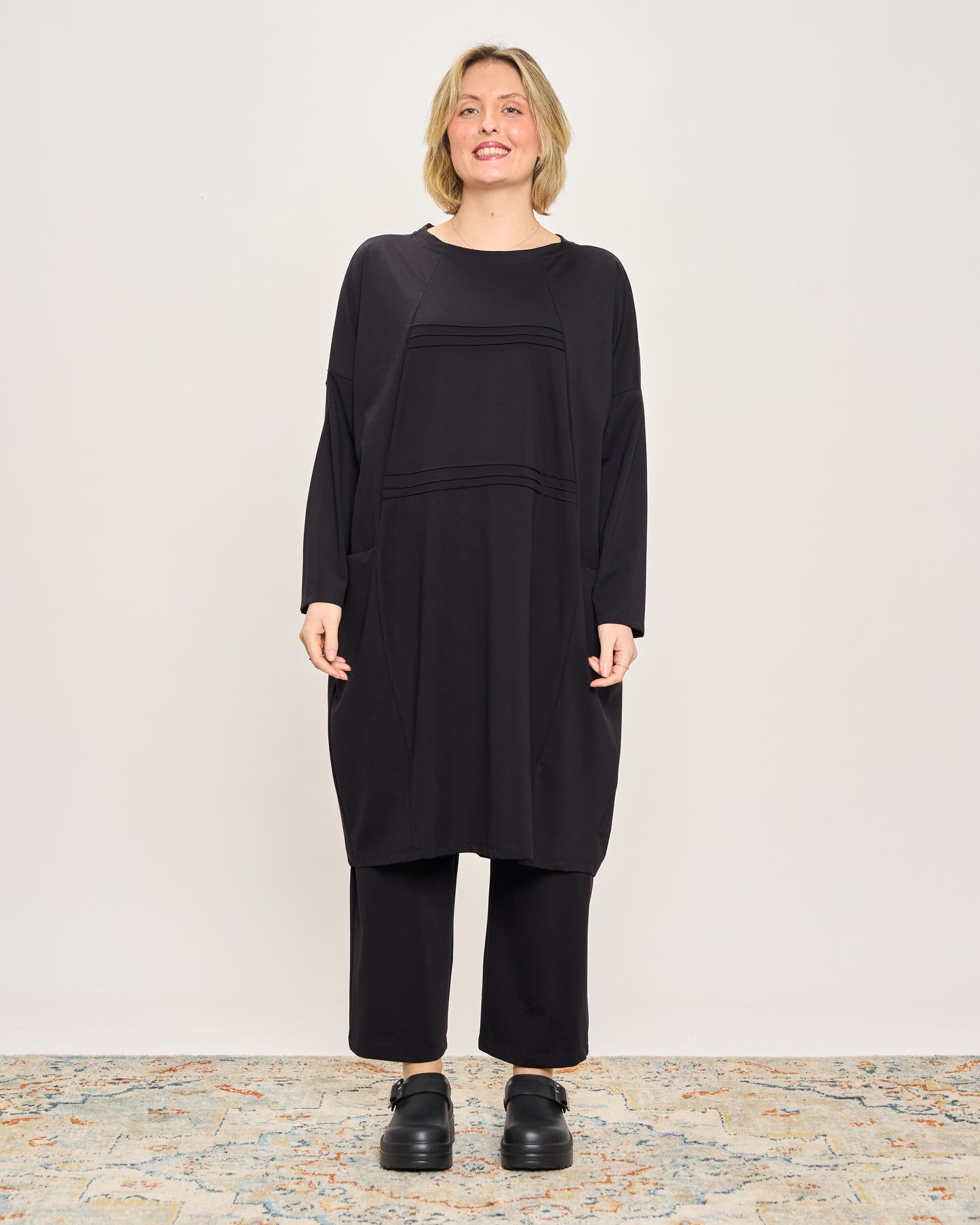 Short Dress with Pleated Detail