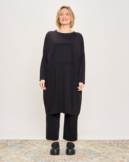 Short Dress with Pleated Detail