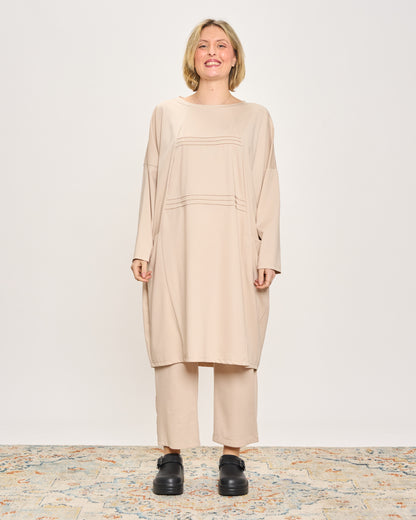 Short Dress with Pleated Detail