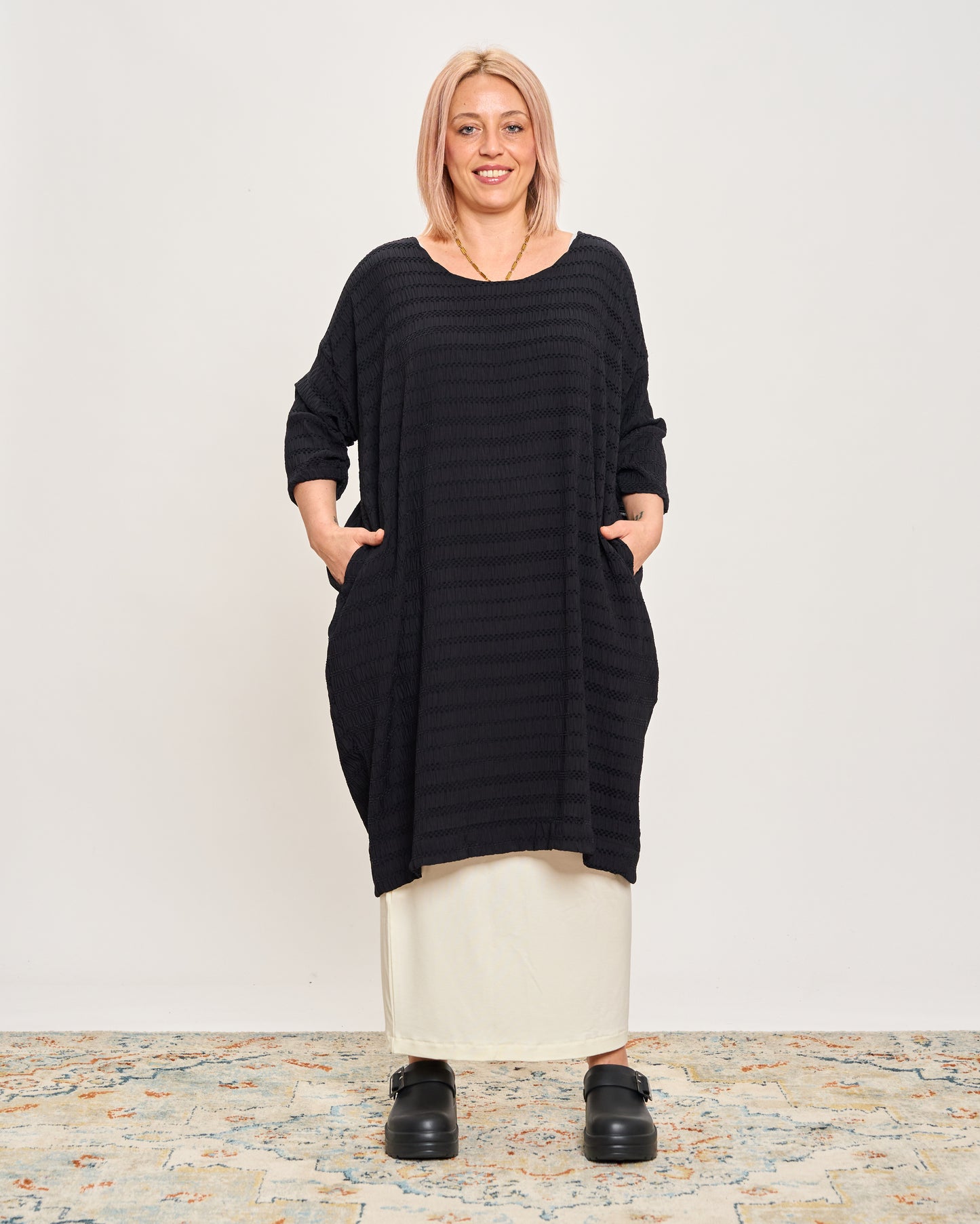 Maxi Abito in Tessuto Goffrato