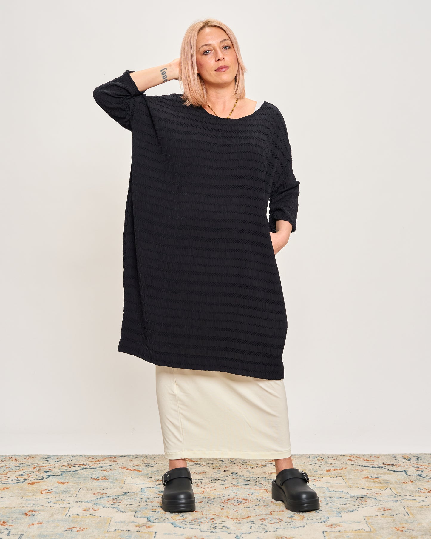 Maxi Abito in Tessuto Goffrato