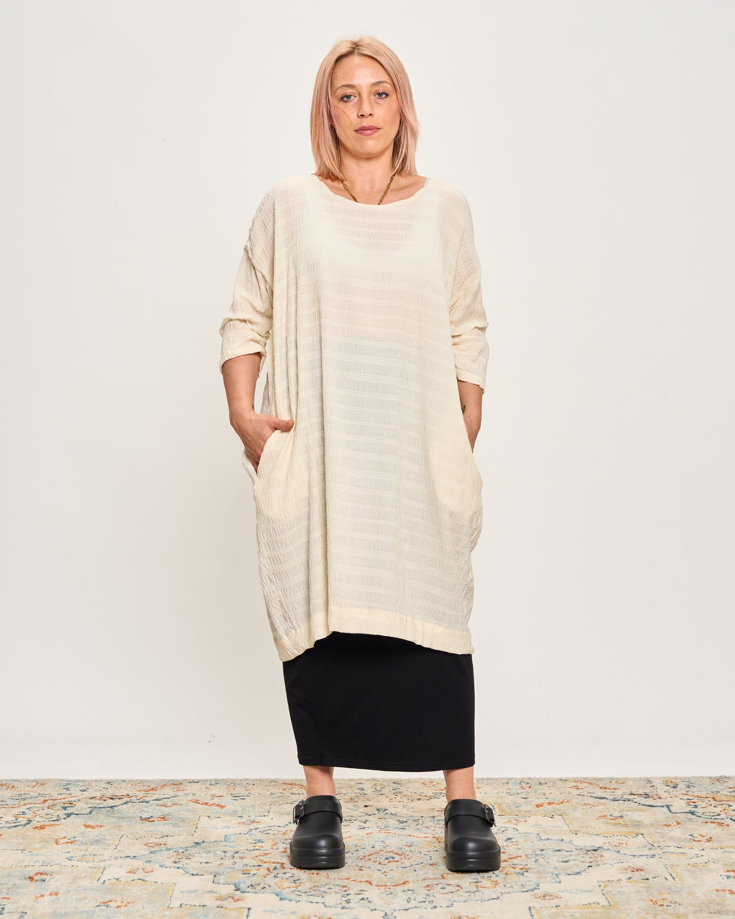 Maxi Abito in Tessuto Goffrato