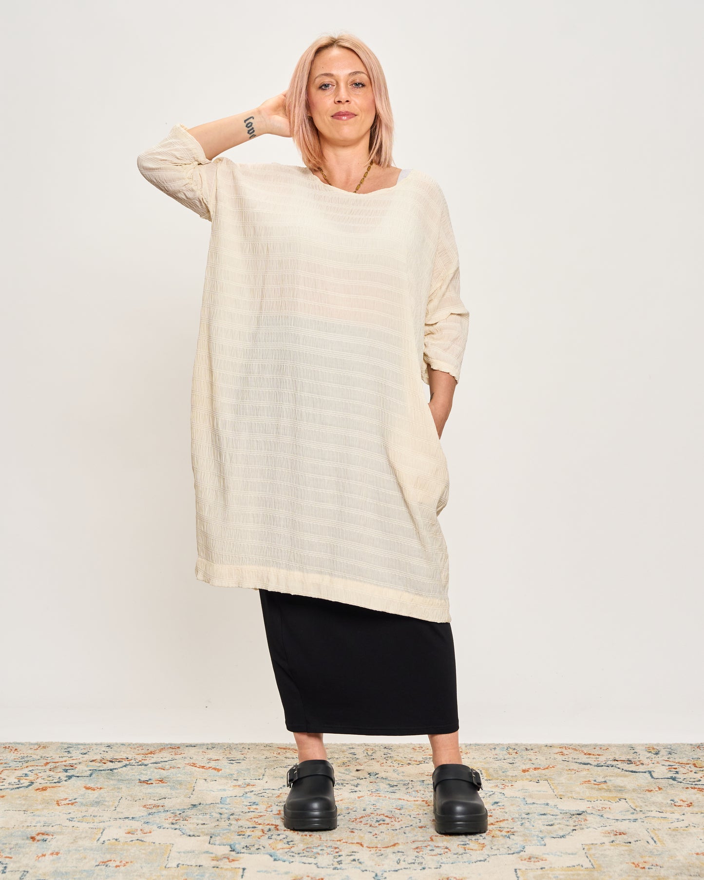 Maxi Abito in Tessuto Goffrato