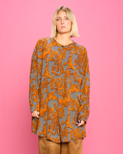 Blusa a Coreana in Viscosa Stampata