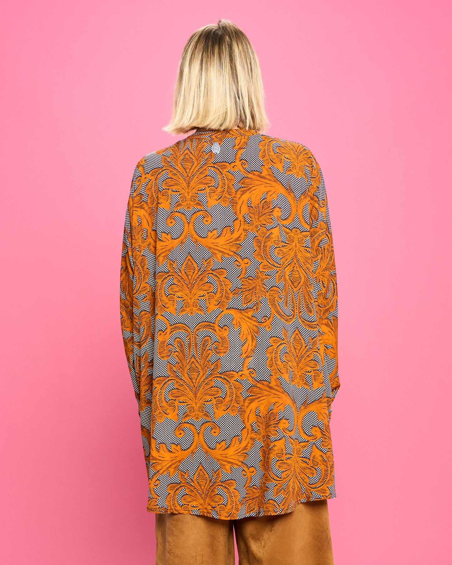 Blusa a Coreana in Viscosa Stampata