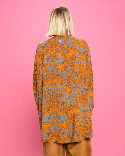 Blusa a Coreana in Viscosa Stampata