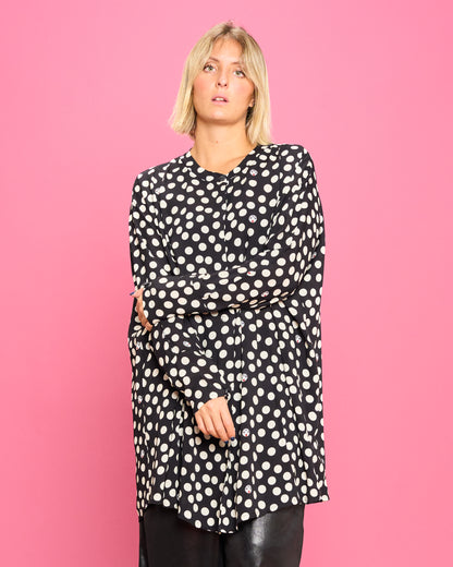 Blusa a Coreana in Viscosa Stampata