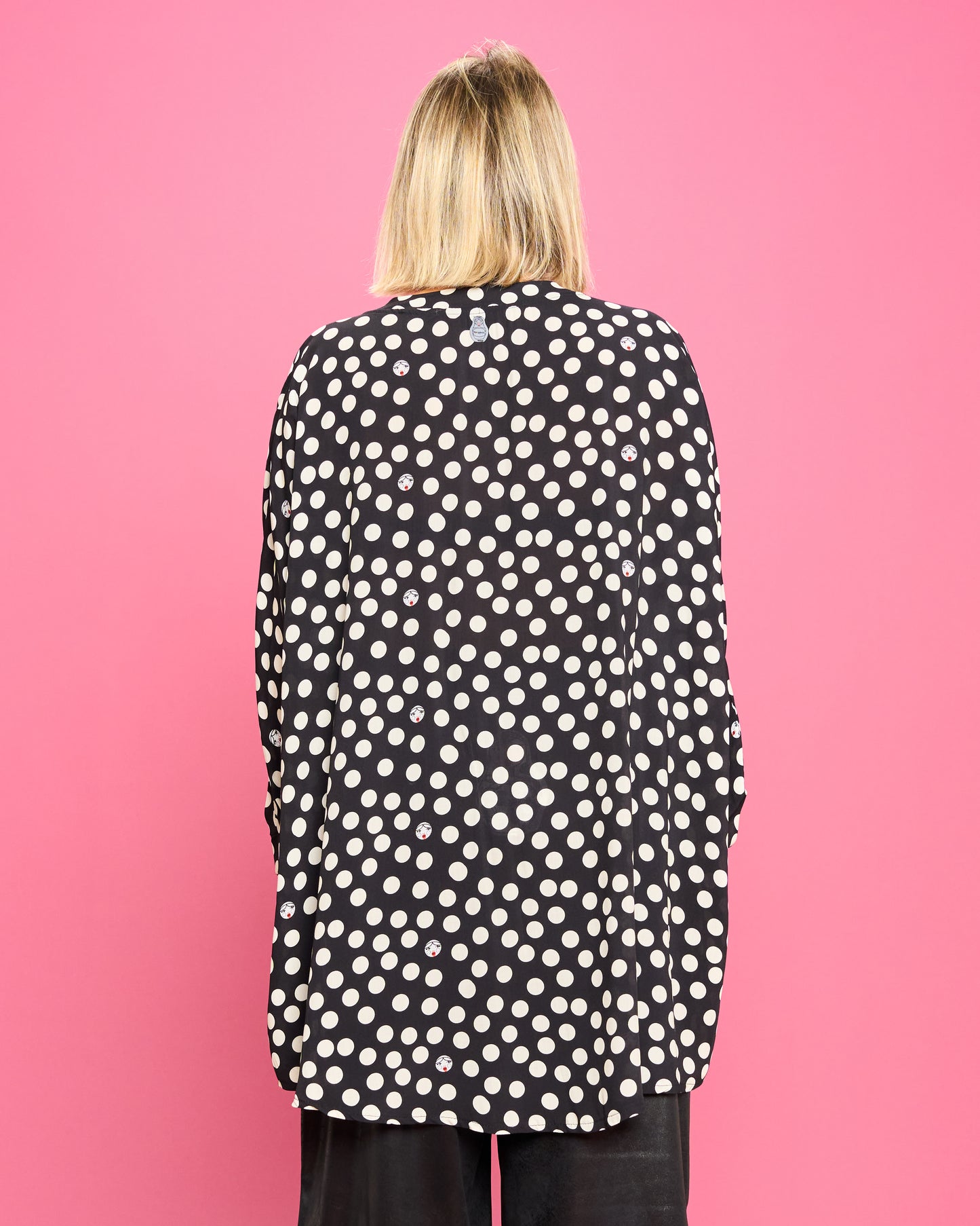 Blusa a Coreana in Viscosa Stampata