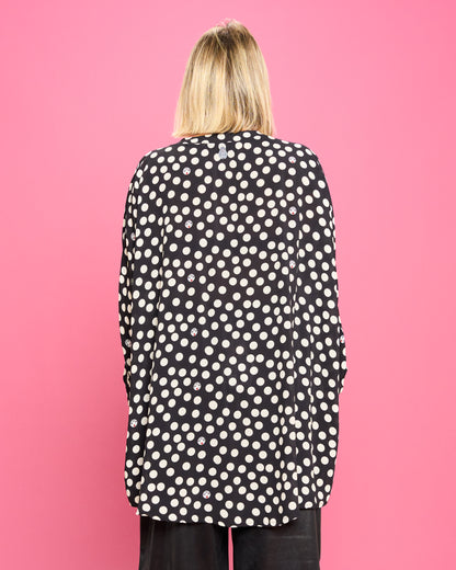 Blusa a Coreana in Viscosa Stampata