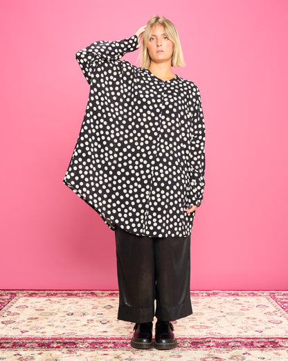 Blusa a Coreana in Viscosa Stampata