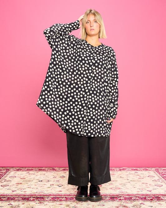 Blusa a Coreana in Viscosa Stampata
