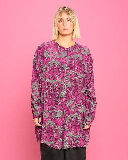 Blusa a Coreana in Viscosa Stampata
