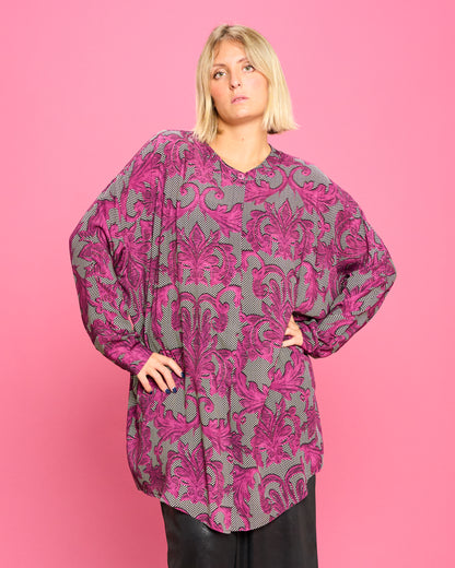 Blusa a Coreana in Viscosa Stampata