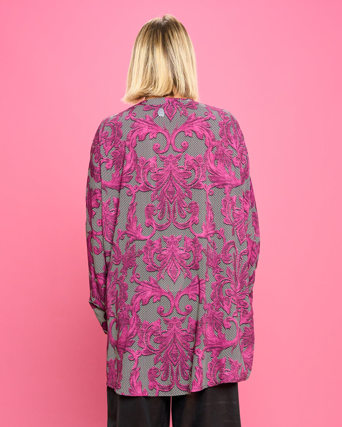 Blusa a Coreana in Viscosa Stampata