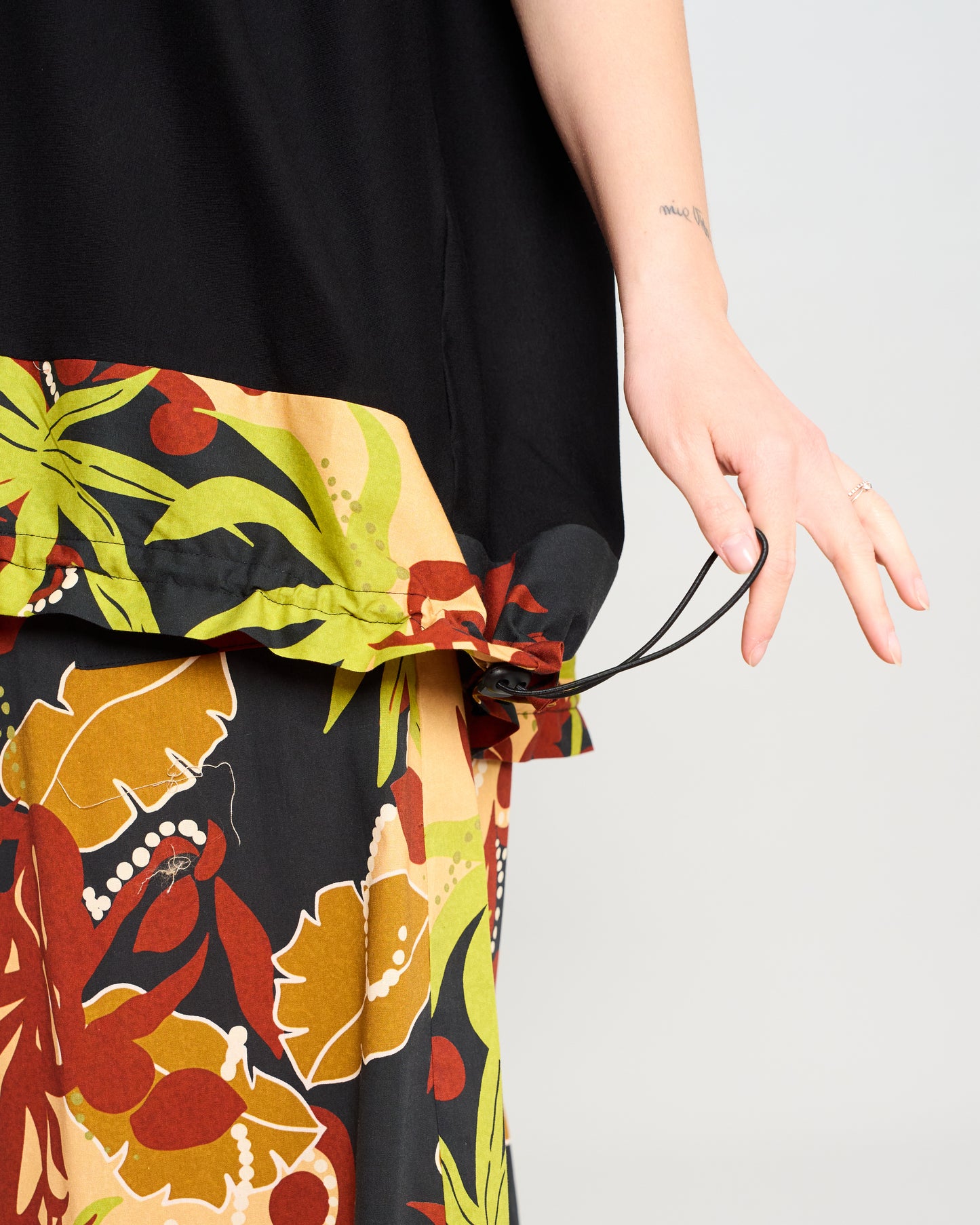 Maxi Blouse with Dropped Sleeve and Ruffle
