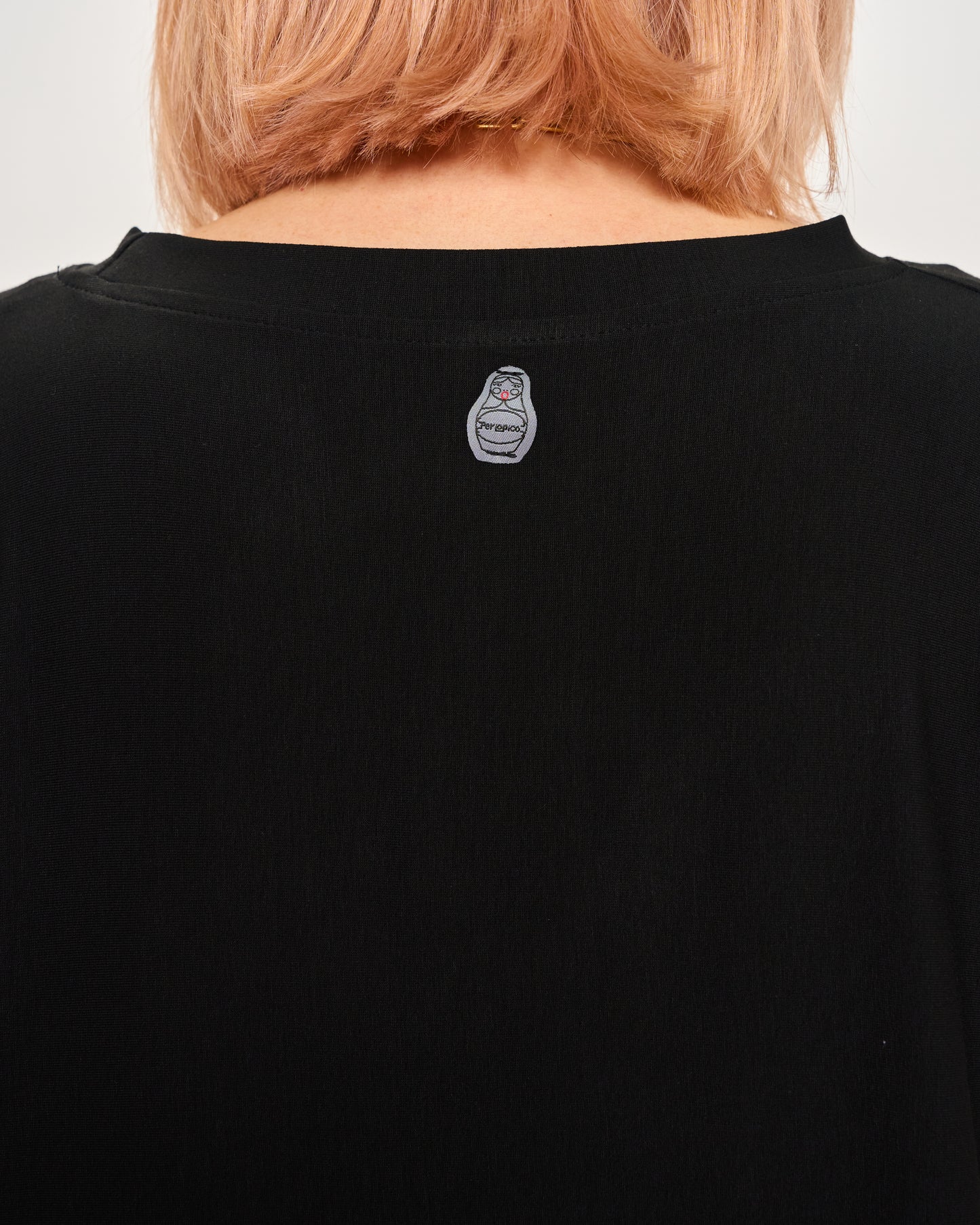 Oversized T-shirt with Dropped Sleeves and Broderie Anglaise Flounce