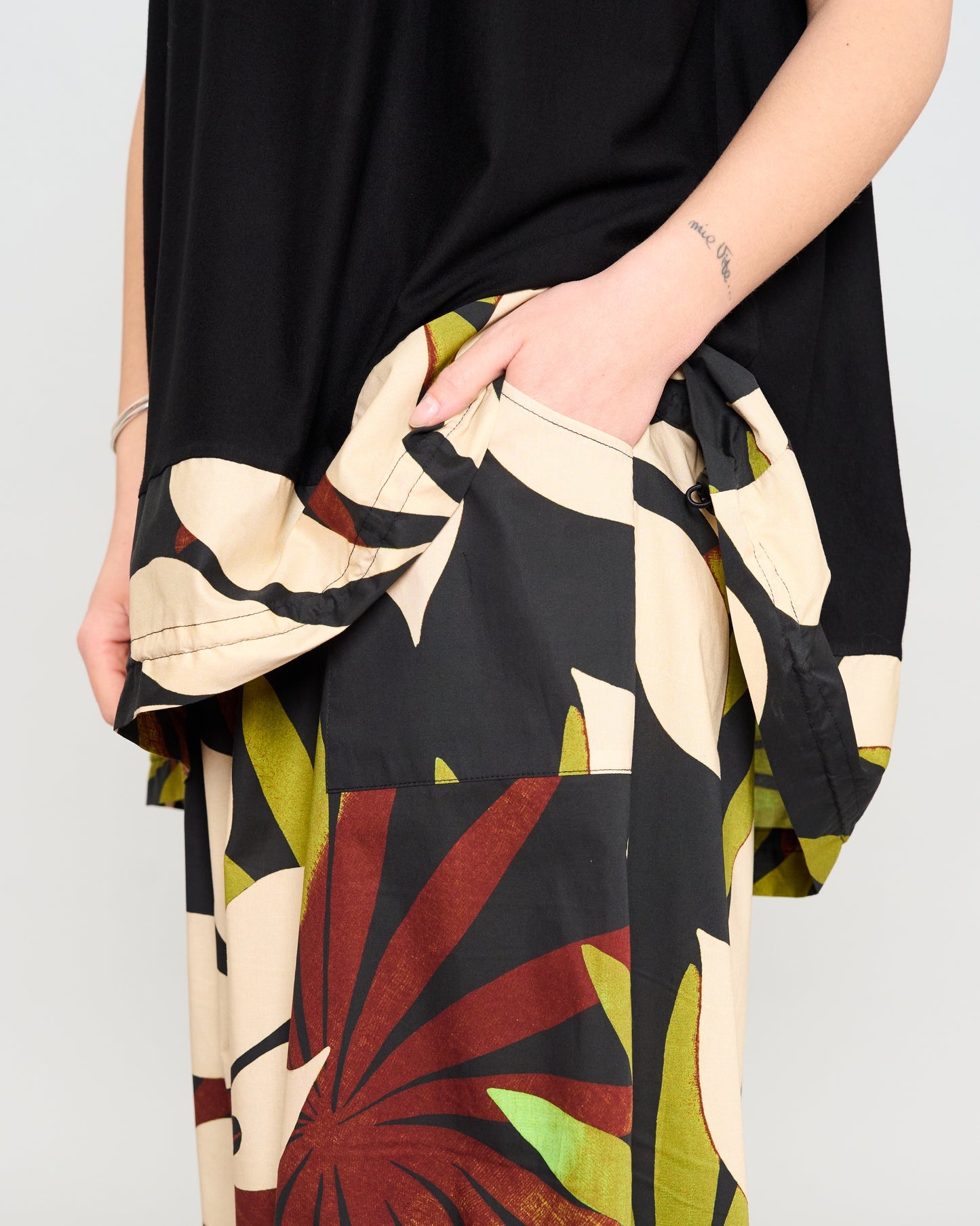 Maxi Blouse with Dropped Sleeve and Ruffle
