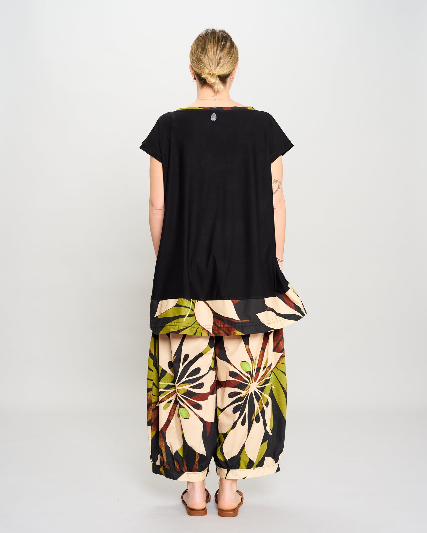 Maxi Blouse with Dropped Sleeve and Ruffle