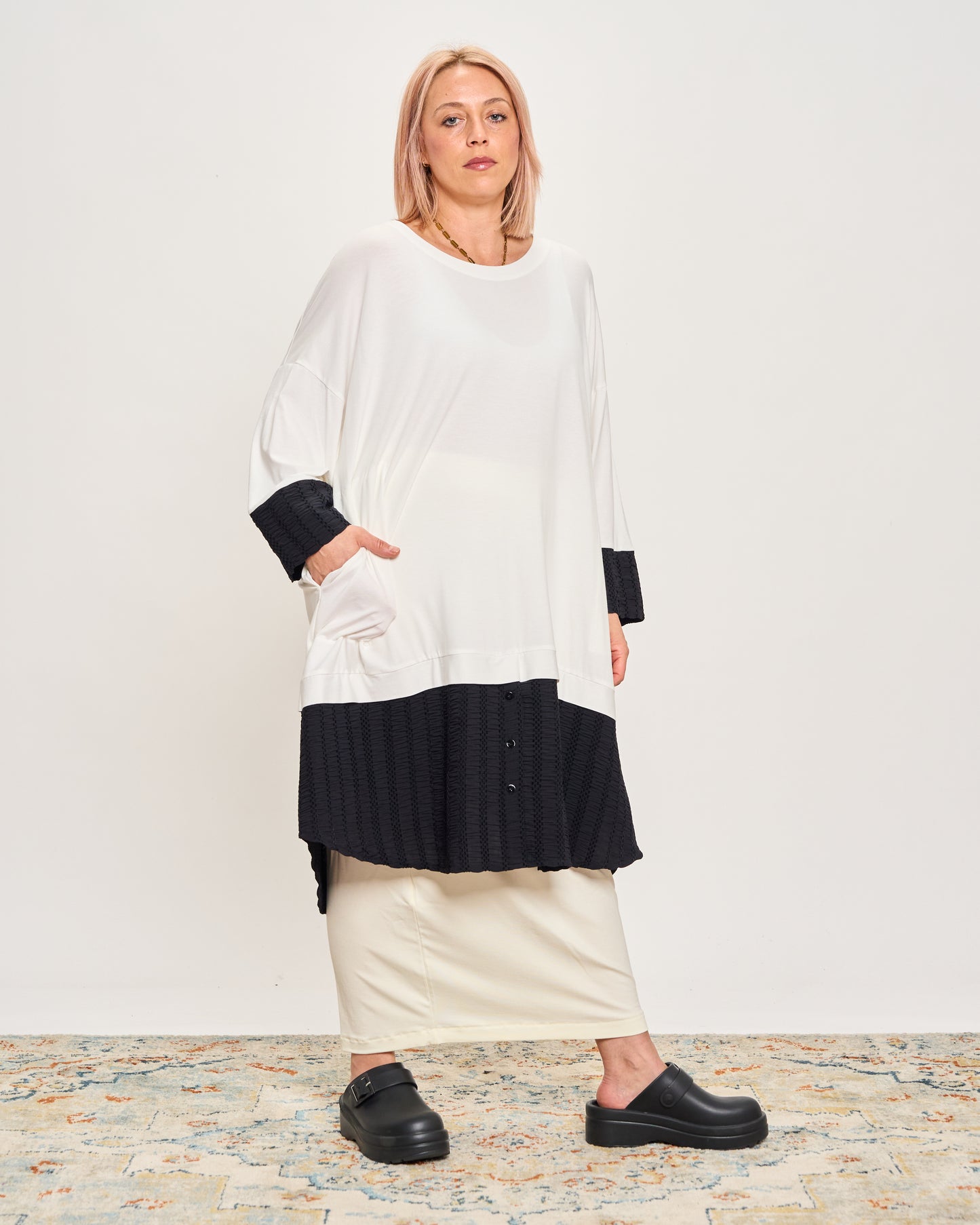 Oversized Sweatshirt with Embossed Appliqués