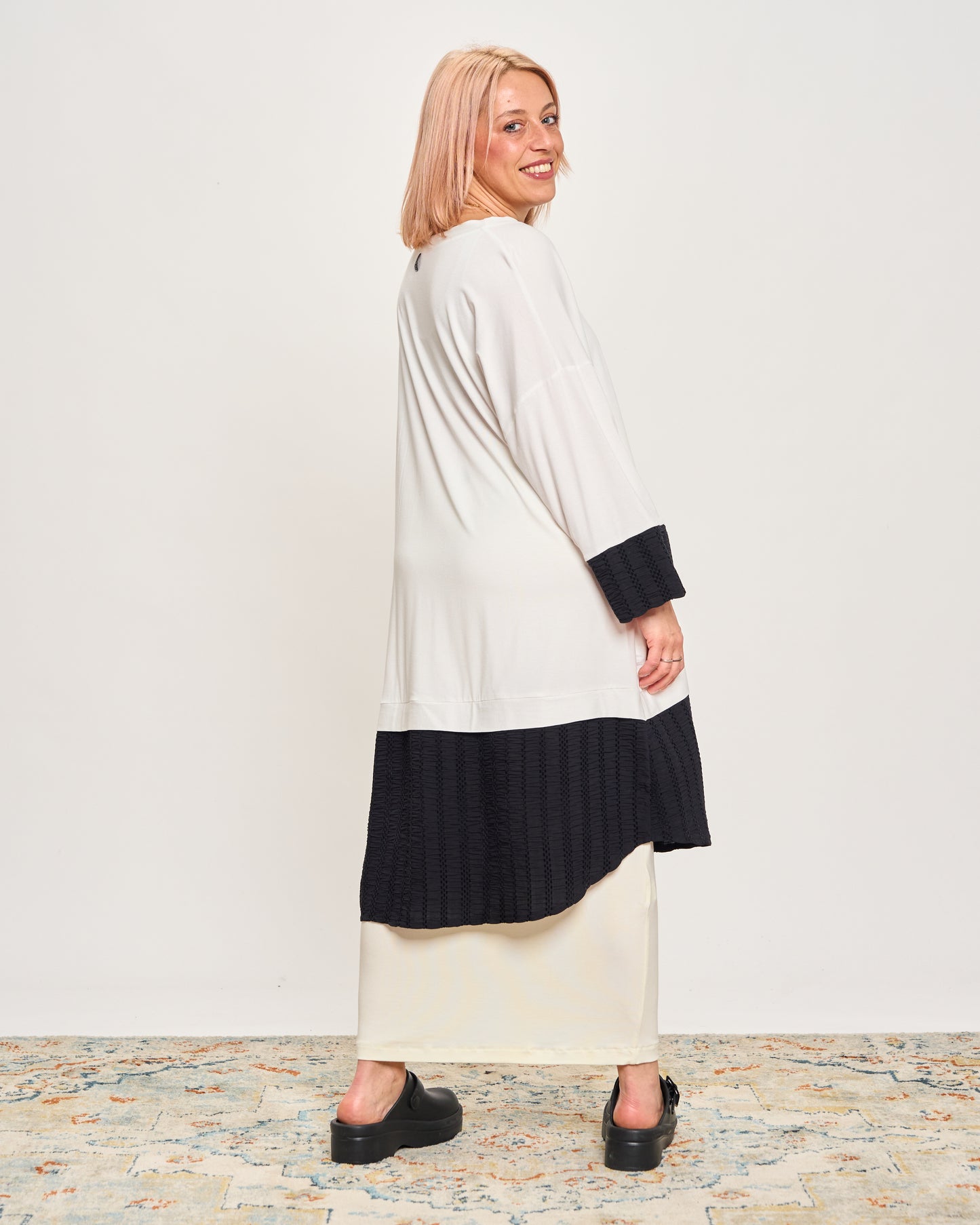 Oversized Sweatshirt with Embossed Appliqués