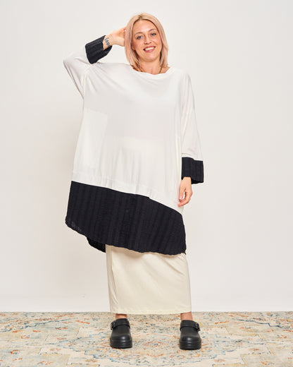 Oversized Sweatshirt with Embossed Appliqués