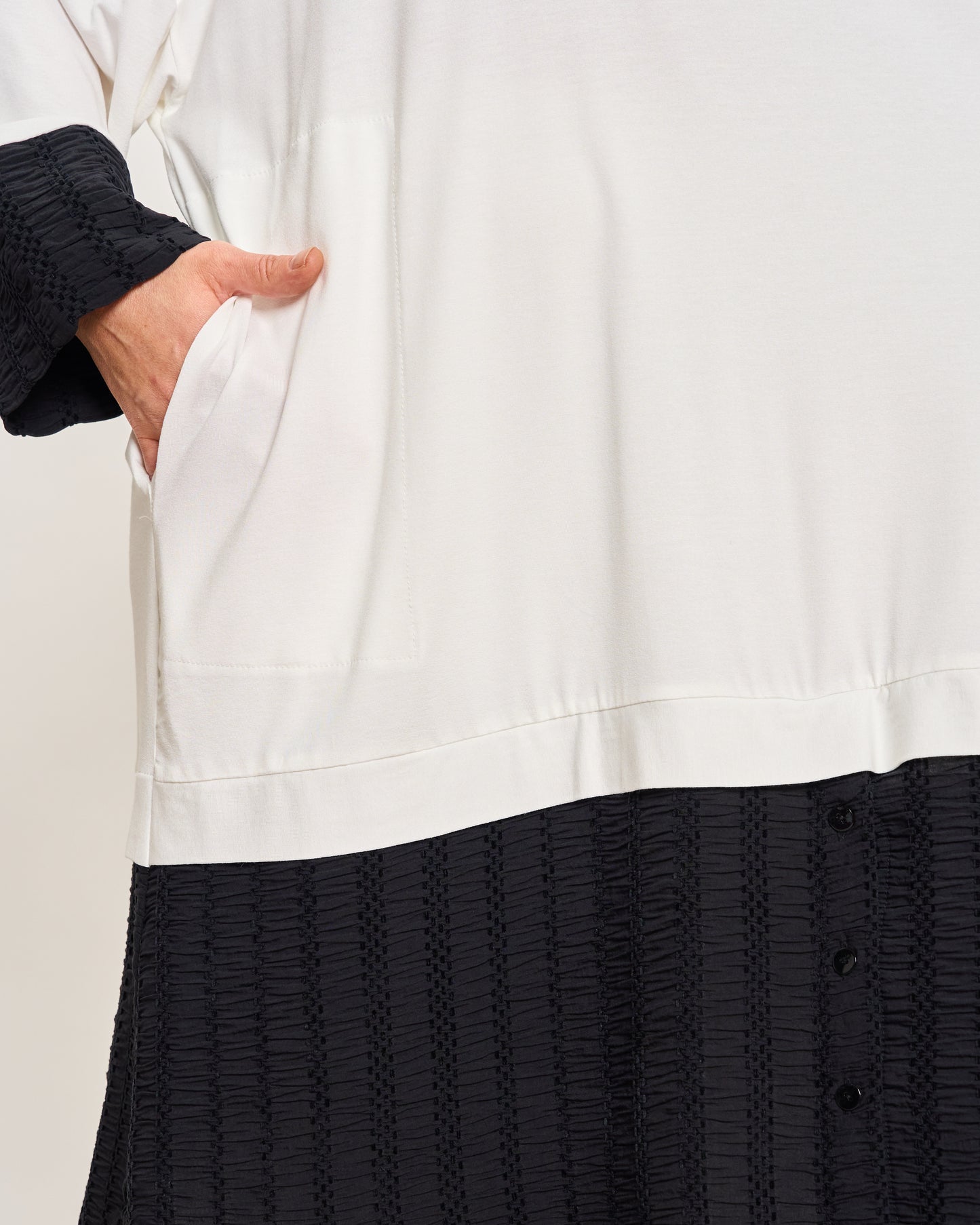 Oversized Sweatshirt with Embossed Appliqués