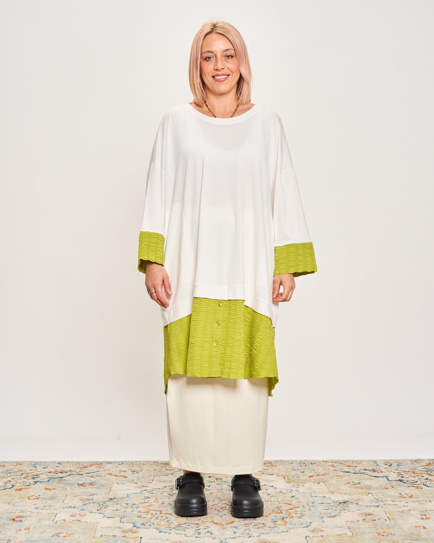 Oversized Sweatshirt with Embossed Appliqués