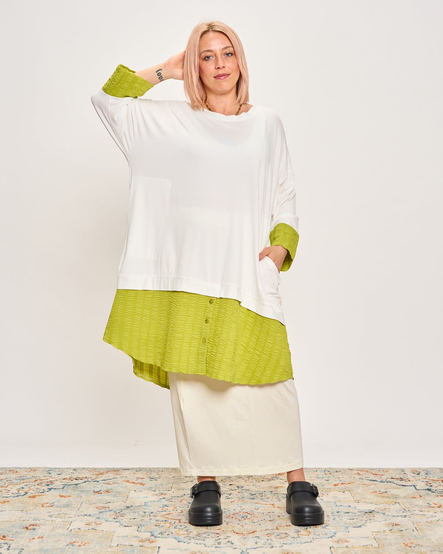 Oversized Sweatshirt with Embossed Appliqués