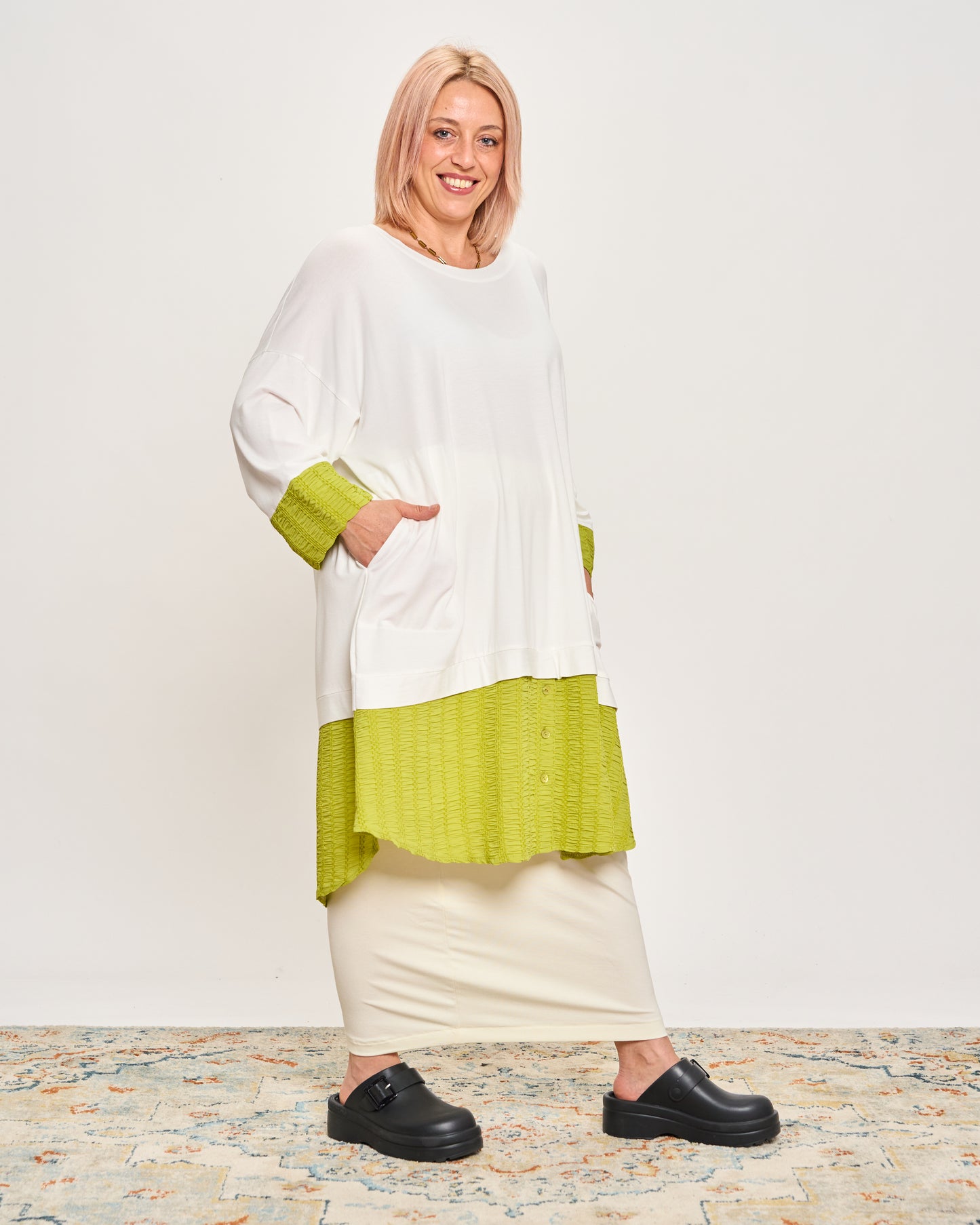 Oversized Sweatshirt with Embossed Appliqués