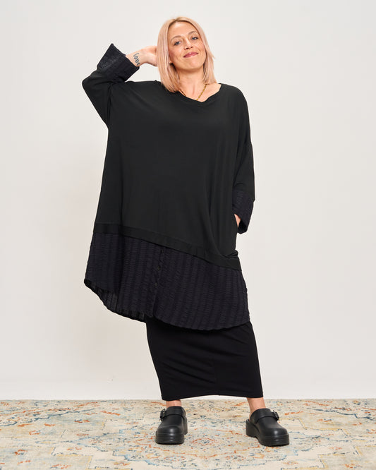 Maxi Maglia con Applicazioni Goffrate