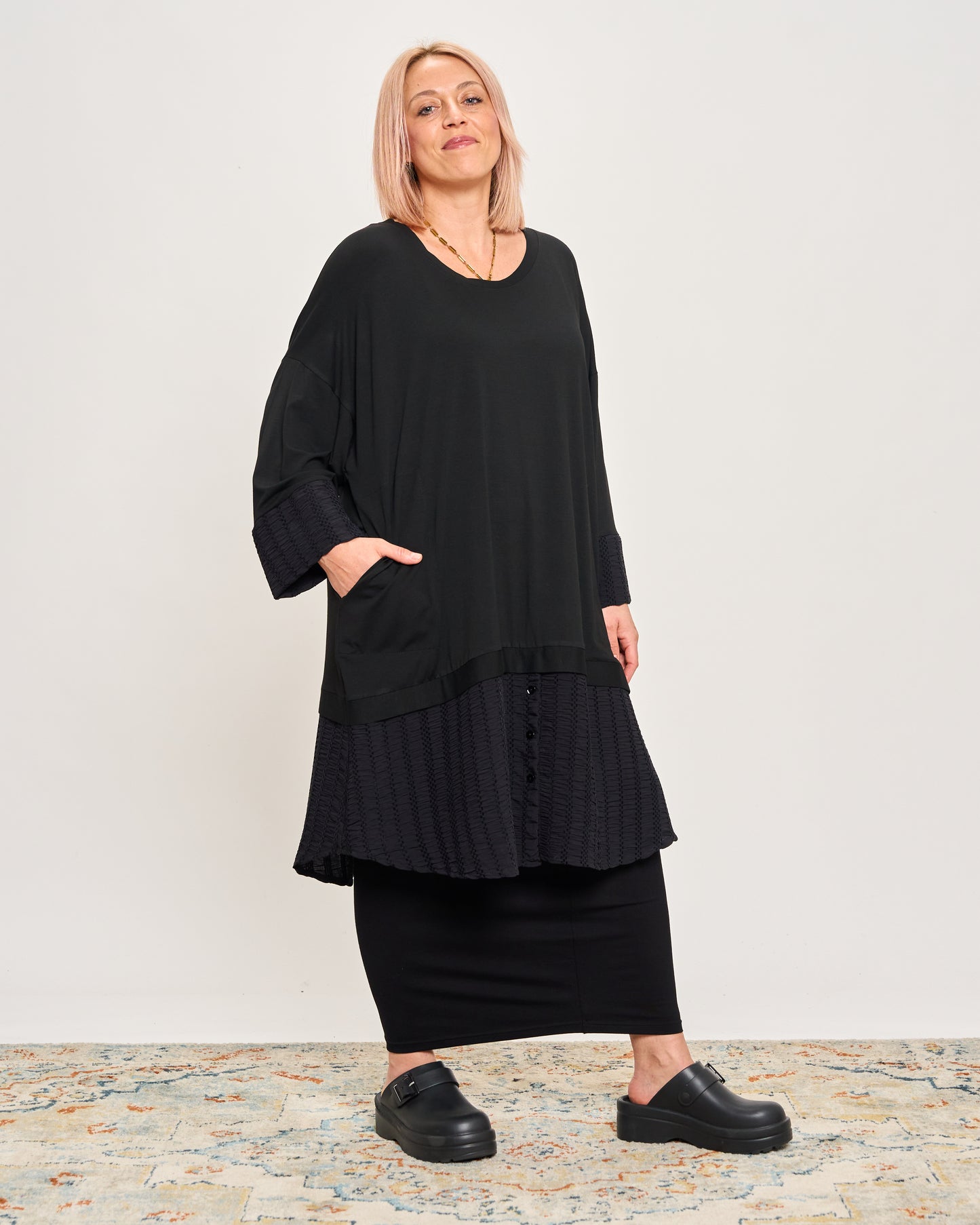 Oversized Sweatshirt with Embossed Appliqués