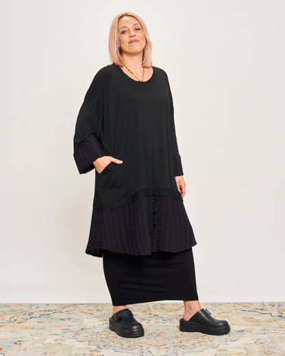 Oversized Sweatshirt with Embossed Appliqués