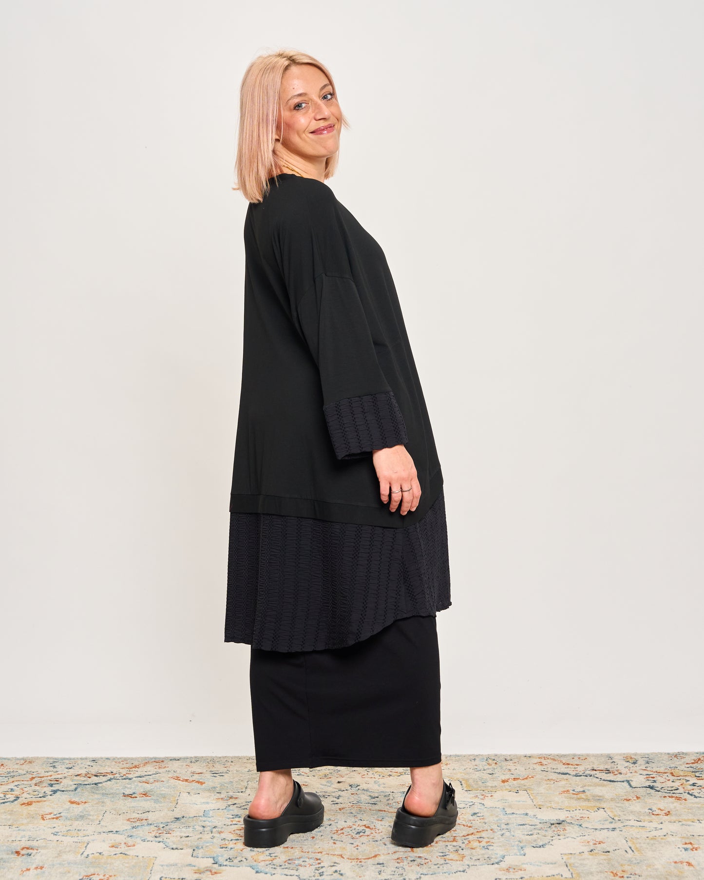 Oversized Sweatshirt with Embossed Appliqués