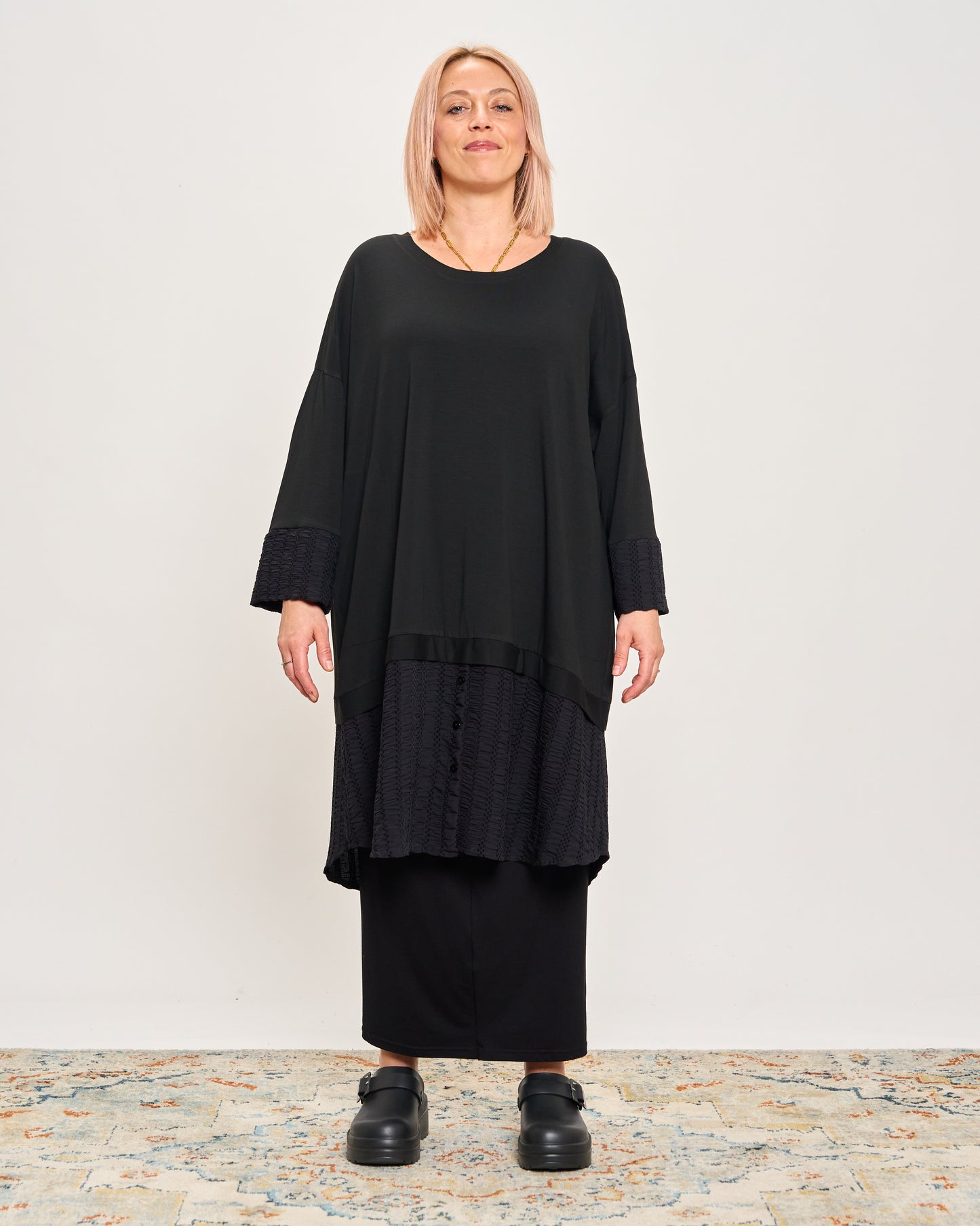 Oversized Sweatshirt with Embossed Appliqués