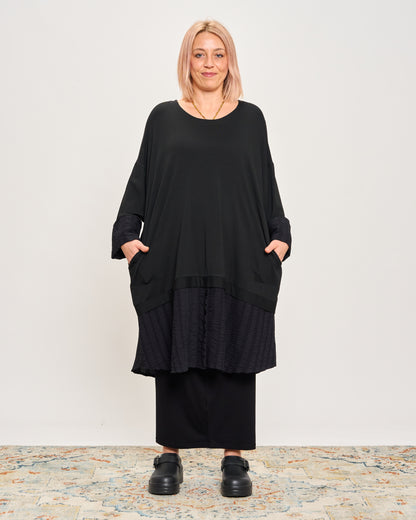 Oversized Sweatshirt with Embossed Appliqués