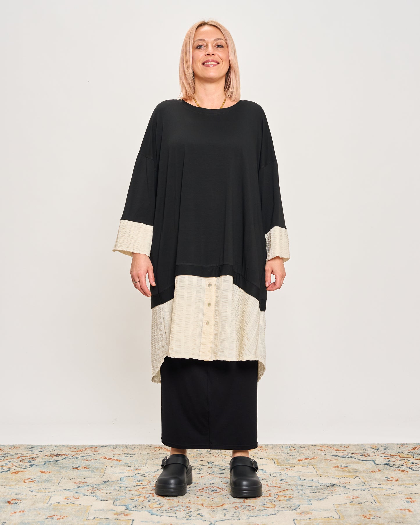 Oversized Sweatshirt with Embossed Appliqués