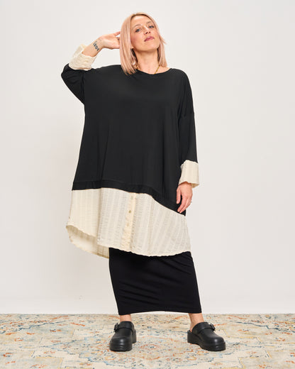 Oversized Sweatshirt with Embossed Appliqués