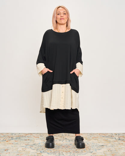 Oversized Sweatshirt with Embossed Appliqués