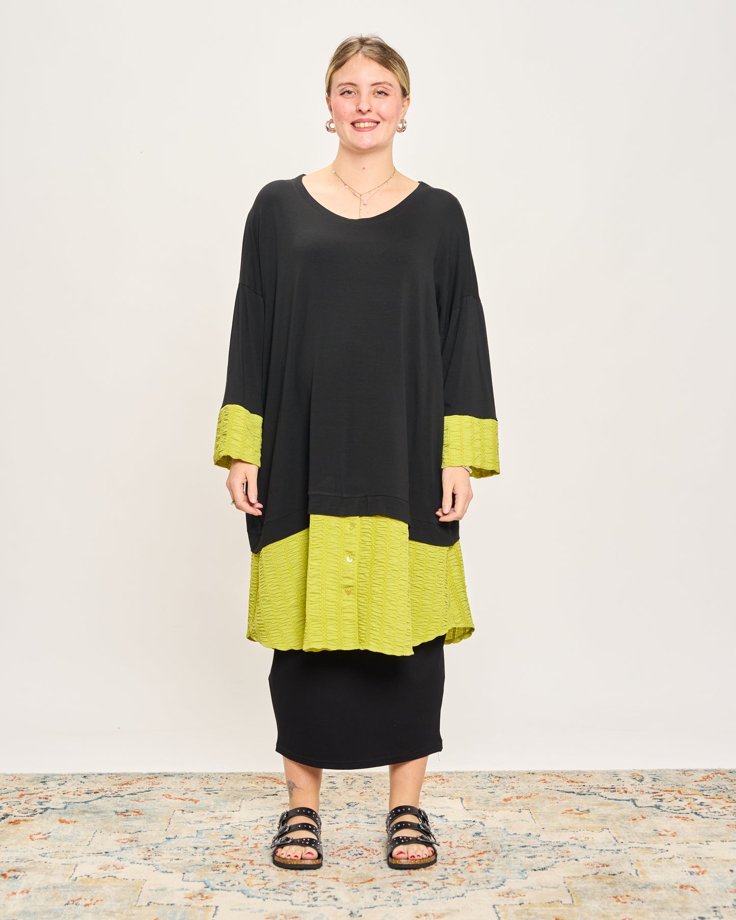 Oversized Sweatshirt with Embossed Appliqués