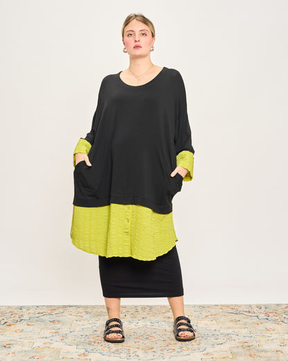 Oversized Sweatshirt with Embossed Appliqués