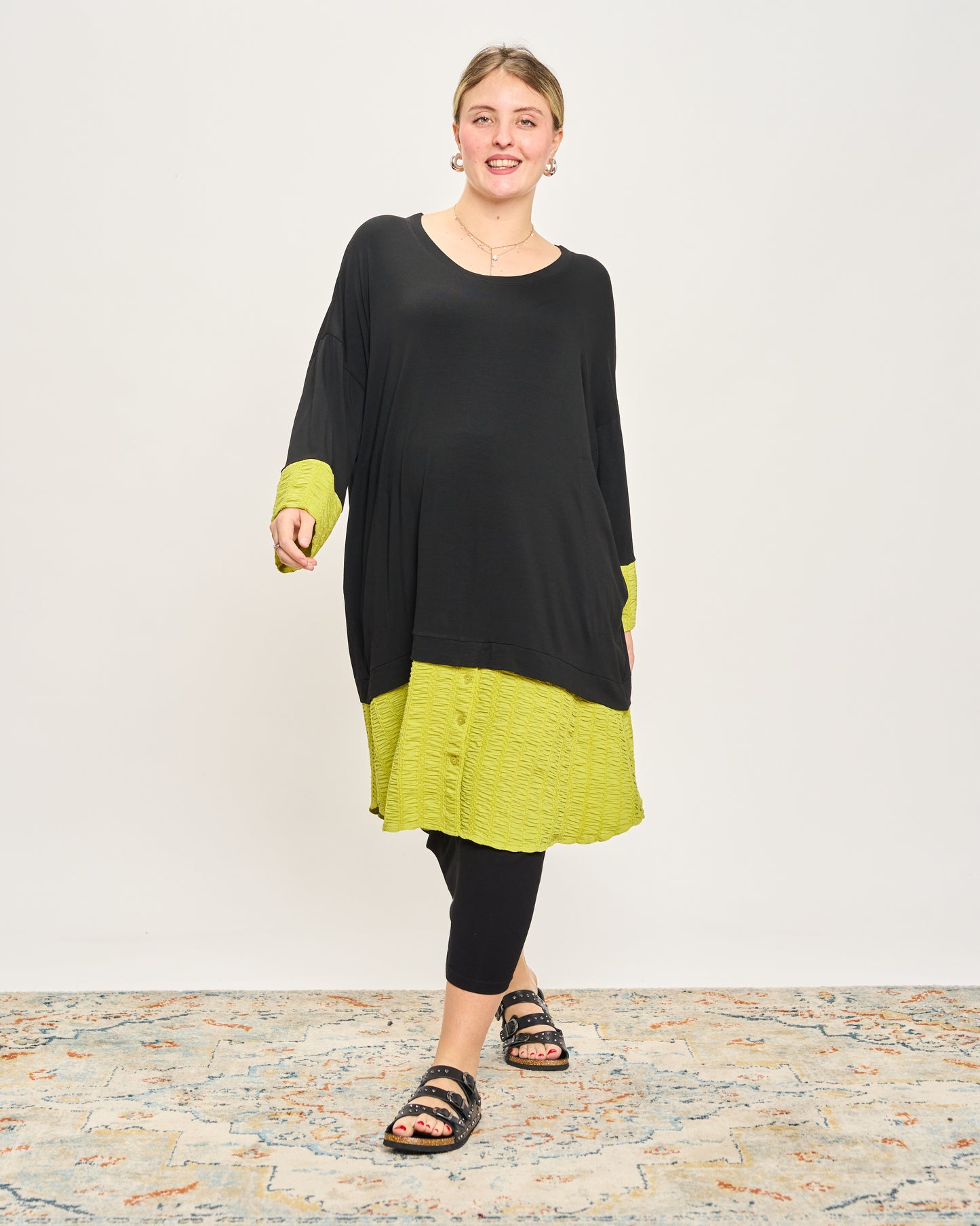 Oversized Sweatshirt with Embossed Appliqués