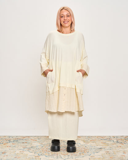 Oversized Sweatshirt with Embossed Appliqués