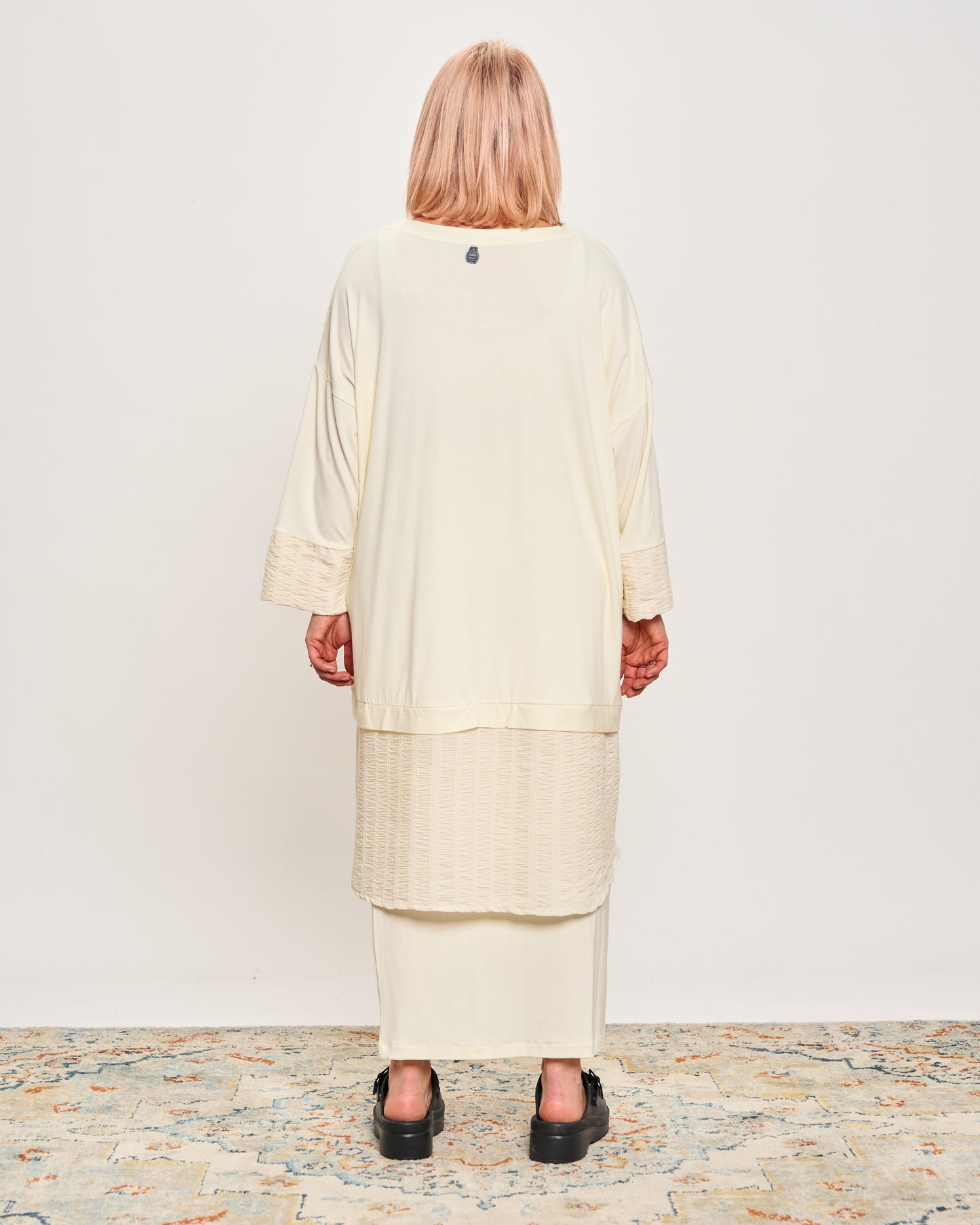 Oversized Sweatshirt with Embossed Appliqués