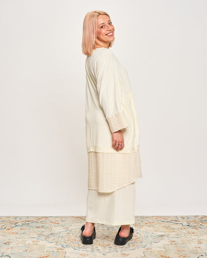 Oversized Sweatshirt with Embossed Appliqués