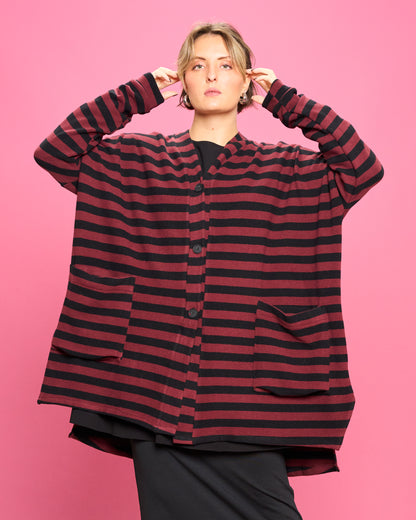 Maxi Cardigan in Caldo Cotone a Righe